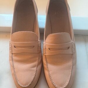 J. Crew pink leather loafers